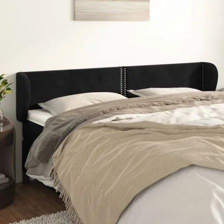 Cabecero de terciopelo negro 163x23x78/88 cm de , Cabeceros y pies de cama - Ref: Foro24-3117060, Precio: 63,15 €, Descuento: %