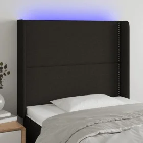 Kopfteil aus schwarzem Stoff mit LED 83x16x118/128 cm von , Kopf- und Fußteile - Ref: Foro24-3123884, Preis: 69,70 €, Rabatt: %