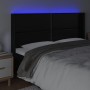 Kopfteil mit LED, schwarzem Kunstleder, 203 x 16 x 118/128 cm von , Kopf- und Fußteile - Ref: Foro24-3124016, Preis: 115,16 €...