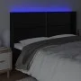 Kopfteil mit LED, schwarzem Kunstleder, 203 x 16 x 118/128 cm von , Kopf- und Fußteile - Ref: Foro24-3124016, Preis: 113,40 €...