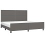 Bed frame with headboard gray synthetic leather 200x200 cm by , Beds and slatted bases - Ref: Foro24-3125534, Price: 223,10 €...