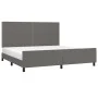 Bettgestell mit Kopfteil aus grauem Kunstleder 200x200 cm von , Betten und Lattenroste - Ref: Foro24-3125534, Preis: 220,07 €...