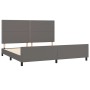 Bed frame with headboard gray synthetic leather 200x200 cm by , Beds and slatted bases - Ref: Foro24-3125534, Price: 223,10 €...