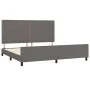 Bettgestell mit Kopfteil aus grauem Kunstleder 200x200 cm von , Betten und Lattenroste - Ref: Foro24-3125534, Preis: 220,07 €...
