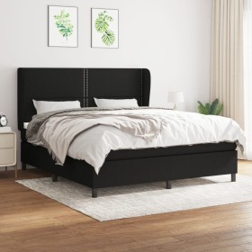 Cama box spring con colchón tela negro 160x200 cm de , Camas y somieres - Ref: Foro24-3127895, Precio: 560,65 €, Descuento: %