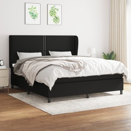 Boxspringbett mit schwarzer Stoffmatratze 160x200 cm von , Betten und Lattenroste - Ref: Foro24-3127895, Preis: 560,65 €, Rab...