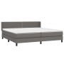 Cama box spring con colchón cuero sintético gris 200x200 cm de , Camas y somieres - Ref: Foro24-3130743, Precio: 607,61 €, De...