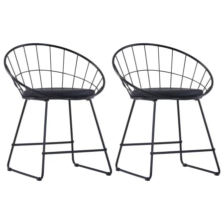 Dining Chairs Faux Leather Seats 2 Pcs Black Steel by vidaXL, dining chairs - Ref: Foro24-247274, Price: 88,79 €, Discount: %
