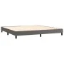 Box spring bed with mattress and LED gray synthetic leather 200x200 cm by , Beds and slatted bases - Ref: Foro24-3134187, Pri...