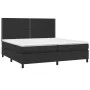 Box spring bed with mattress and LED black synthetic leather 200x200 cm by , Beds and slatted bases - Ref: Foro24-3135903, Pr...