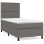 Box spring bed with gray synthetic leather mattress 100x200 cm by , Beds and slatted bases - Ref: Foro24-3142771, Price: 351,...