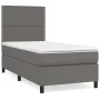Cama box spring con colchón cuero sintético gris 100x200 cm de , Camas y somieres - Ref: Foro24-3142771, Precio: 346,00 €, De...