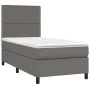 Box spring bed with gray synthetic leather mattress 100x200 cm by , Beds and slatted bases - Ref: Foro24-3142771, Price: 344,...