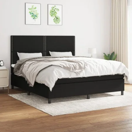 Box spring bed with black fabric mattress 160x200 cm by , Beds and slatted bases - Ref: Foro24-3141707, Price: 532,59 €, Disc...