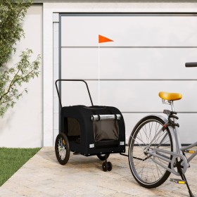 Pet Bicycle Trailer Iron Oxford Cloth Black by , pet strollers - Ref: Foro24-93856, Price: 102,85 €, Discount: %