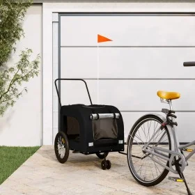 Remolque de bicicleta mascotas hierro tela Oxford negro de , Cochecitos para mascotas - Ref: Foro24-93856, Precio: 101,05 €, ...
