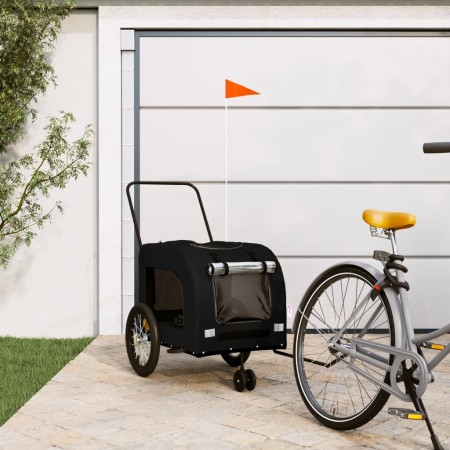 Haustier-Fahrradanhänger, Eisen-Oxford-Stoff, Schwarz von , Kinderwagen für Haustiere - Ref: Foro24-93856, Preis: 102,85 €, R...