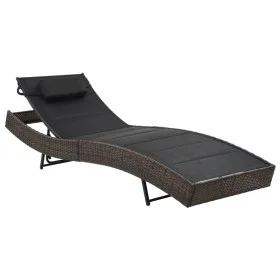 Brown Synthetic Rattan and Textilene Lounger by vidaXL, Loungers - Ref: Foro24-44895, Price: 123,02 €, Discount: %
