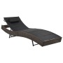 Brown Synthetic Rattan and Textilene Lounger by vidaXL, Loungers - Ref: Foro24-44895, Price: 124,82 €, Discount: %
