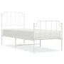 Metal bed frame with headboard and footboard white 80x200 cm by , Beds and slatted bases - Ref: Foro24-373945, Price: 65,50 €...
