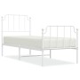 Metallbettgestell mit Kopf- und Fußteil weiß 80x200 cm von , Betten und Lattenroste - Ref: Foro24-373945, Preis: 66,65 €, Rab...