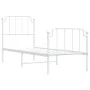 Metal bed frame with headboard and footboard white 80x200 cm by , Beds and slatted bases - Ref: Foro24-373945, Price: 65,50 €...