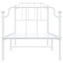 Metal bed frame with headboard and footboard white 80x200 cm by , Beds and slatted bases - Ref: Foro24-373945, Price: 65,50 €...