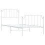 Estructura cama metal con cabecero y pie cama blanca 90x200 cm de , Camas y somieres - Ref: Foro24-373947, Precio: 76,57 €