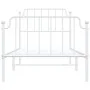 Metal bed frame with headboard and footboard white 90x200 cm by , Beds and slatted bases - Ref: Foro24-373947, Price: 75,43 €...