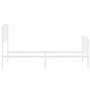 Estructura cama metal con cabecero y pie cama blanca 90x200 cm de , Camas y somieres - Ref: Foro24-373947, Precio: 76,57 €