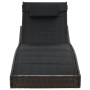 Brown Synthetic Rattan and Textilene Lounger by vidaXL, Loungers - Ref: Foro24-44895, Price: 124,82 €, Discount: %