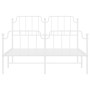 Bettgestell aus Metall mit Kopfteil und weißem Fußteil 135x190 cm von , Betten und Lattenroste - Ref: Foro24-373953, Preis: 9...