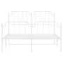 Metal bed frame with headboard and white footboard 135x190 cm by , Beds and slatted bases - Ref: Foro24-373953, Price: 94,97 ...