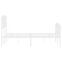 Metal bed frame with headboard and white footboard 135x190 cm by , Beds and slatted bases - Ref: Foro24-373953, Price: 96,17 ...