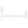 Metal bed frame with headboard and white footboard 135x190 cm by , Beds and slatted bases - Ref: Foro24-373953, Price: 94,97 ...