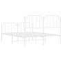 Metal bed frame with headboard and white footboard 135x190 cm by , Beds and slatted bases - Ref: Foro24-373953, Price: 96,17 ...