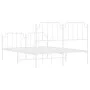 Metal bed frame with headboard and white footboard 135x190 cm by , Beds and slatted bases - Ref: Foro24-373953, Price: 94,97 ...