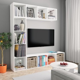 Mueble de TV y librería 3 piezas blanco 180x30x180 cm en Librerías y estanterías | Comprar online en Foro24