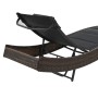 Brown Synthetic Rattan and Textilene Lounger by vidaXL, Loungers - Ref: Foro24-44895, Price: 124,82 €, Discount: %