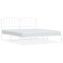 Estructura de cama con cabecero metal blanca 160x200 cm de , Camas y somieres - Ref: Foro24-373939, Precio: 99,84 €, Descuent...