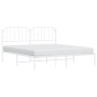 Estructura de cama con cabecero metal blanca 160x200 cm de , Camas y somieres - Ref: Foro24-373939, Precio: 99,84 €, Descuent...