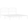 Bettgestell aus weißem Metall mit Kopfteil 160x200 cm von , Betten und Lattenroste - Ref: Foro24-373939, Preis: 100,53 €, Rab...