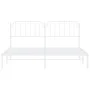 Bettgestell aus weißem Metall mit Kopfteil 160x200 cm von , Betten und Lattenroste - Ref: Foro24-373939, Preis: 99,05 €, Raba...
