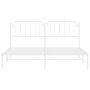 Bettgestell aus weißem Metall mit Kopfteil 160x200 cm von , Betten und Lattenroste - Ref: Foro24-373939, Preis: 100,53 €, Rab...