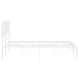 Bettgestell aus weißem Metall mit Kopfteil 160x200 cm von , Betten und Lattenroste - Ref: Foro24-373939, Preis: 99,05 €, Raba...