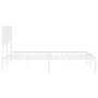 Bettgestell aus weißem Metall mit Kopfteil 160x200 cm von , Betten und Lattenroste - Ref: Foro24-373939, Preis: 100,53 €, Rab...