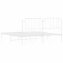 Bettgestell aus weißem Metall mit Kopfteil 160x200 cm von , Betten und Lattenroste - Ref: Foro24-373939, Preis: 99,05 €, Raba...