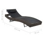 Brown Synthetic Rattan and Textilene Lounger by vidaXL, Loungers - Ref: Foro24-44895, Price: 124,82 €, Discount: %