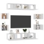 Set de mueble para TV de 8 piezas madera de ingeniería blanco en Muebles TV | Comprar online en Foro24
