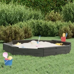 Sandbox with octagon seats solid gray pine wood by , sandboxes - Ref: Foro24-825018, Price: 82,23 €, Discount: %